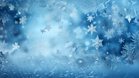 Abstract frosty pattern on glass. background texture. Winter frosted window glassの素材