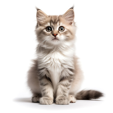 Kitten on a white backgroundの素材