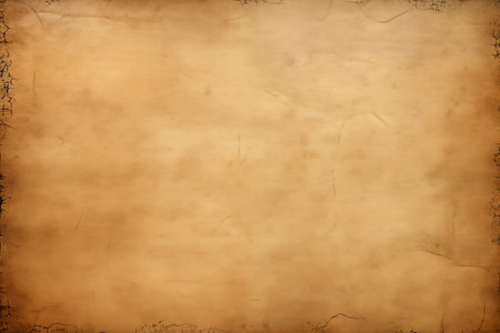 Old parchment paper. Vintage aged worn paper texture background. Natural pattern antique design art work and wallpaper.の素材