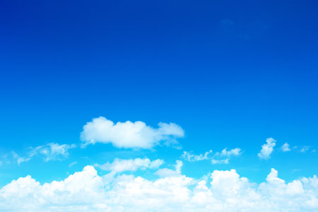 Blue sky with white cloudsの写真素材