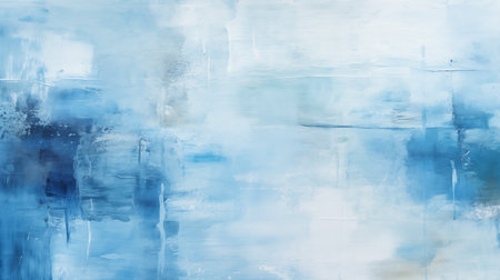 Closeup of abstract rough blue and white art painting textureの素材