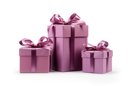 chistmas gift boxes isolated white backgroundの素材