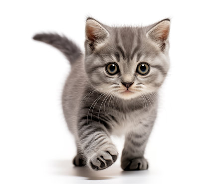 Kitten on a white backgroundの素材