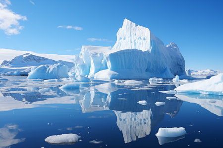 iceberg formation on sunny blue Atlantic Oceanの素材