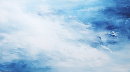 Closeup of abstract rough blue and white art painting textureの素材