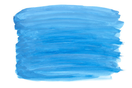 Watercolor. Blue abstract painted ink strokes set on watercolor paper.の写真素材