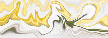 Yellow marble texture background. Template for various purposes. Abstract illustration with brown and white waves.の写真素材