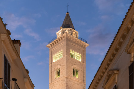 A Pictorial Journey through Trani Harbor at Twilight, puglia, italyの写真素材