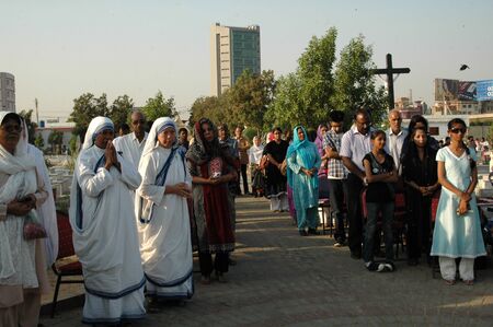 KARACHI/PAKISTAN_ Pakistani catholics commmunity celebrate soul day at christian cemetary Gora Quberistan today on 2 Nov. 2012     のeditorial素材