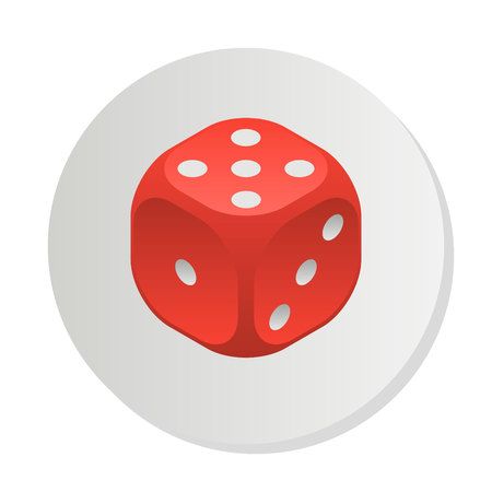 Red dice with rounded corners.のイラスト素材