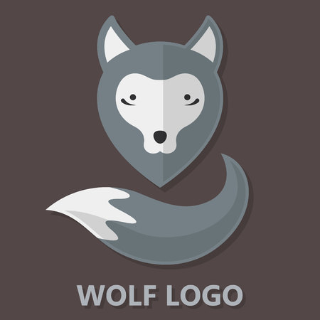 Wolf icon. Flat design.のイラスト素材