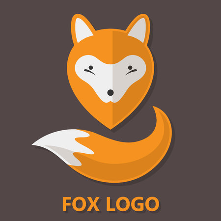 Fox icon. Flat design.のイラスト素材