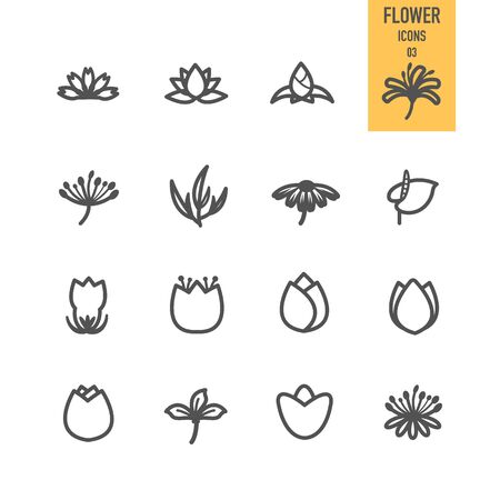 Flower icons. Vector illustration.のイラスト素材