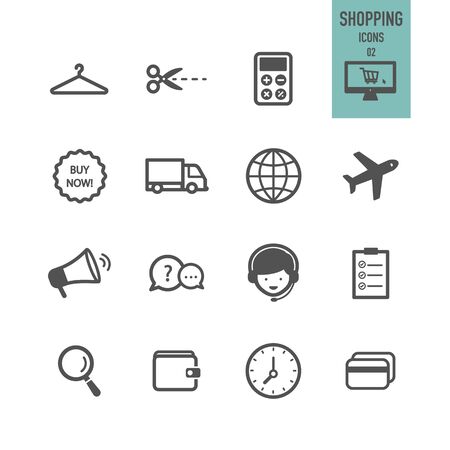 Shopping and E-Commerce icons. Vector illustration.のイラスト素材