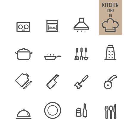 Kitchen icons. Vector illustration.のイラスト素材