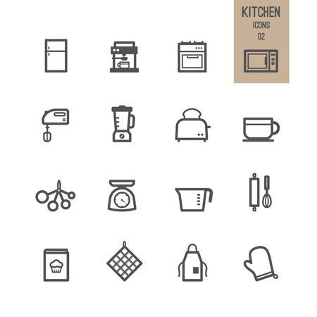 Kitchen icons. Vector illustration.のイラスト素材