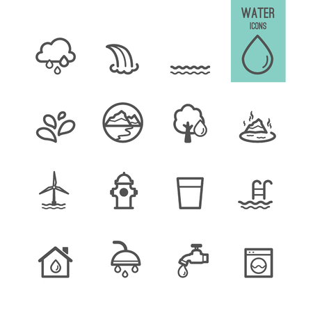 Water icons. Vector illustration.のイラスト素材
