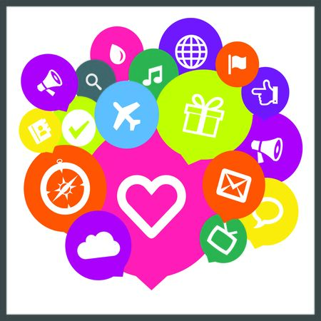 Media Social Iconの写真素材