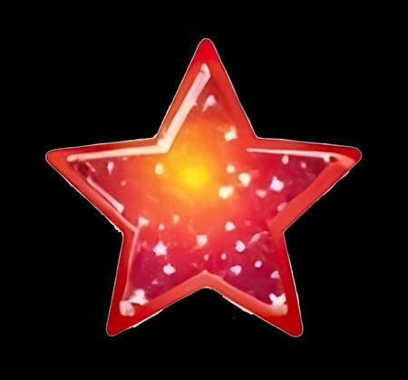 Red star on a black background. 3d rendering, 3d illustration. Generate AIの素材