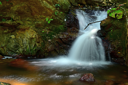 Beautiful small waterfall in Malaysiaの写真素材