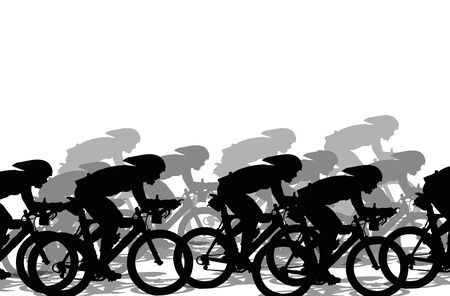 A group of cyclists run a competitionの写真素材