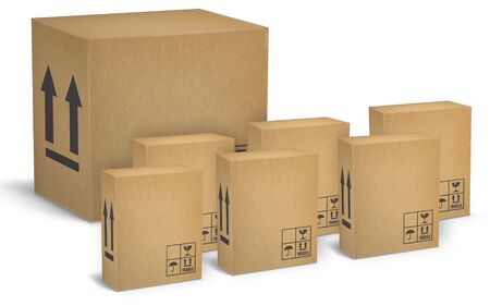 Corrugated cardboard boxes for the shipment of products
