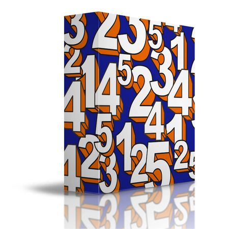 3d render boxes printing with numbers on a white background