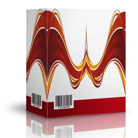 3d package render boxes on white backgroundの写真素材