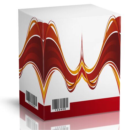 3d package render boxes on white backgroundの写真素材
