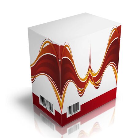 3d package render boxes on white backgroundの写真素材