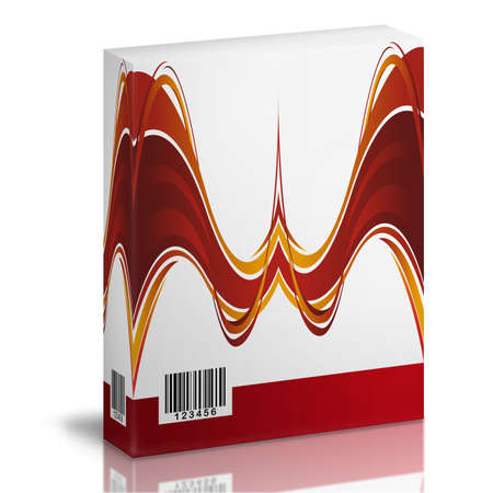 3d package render boxes on white backgroundの写真素材