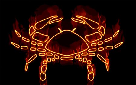 Collection of zodiac signs engulfed in fireの写真素材