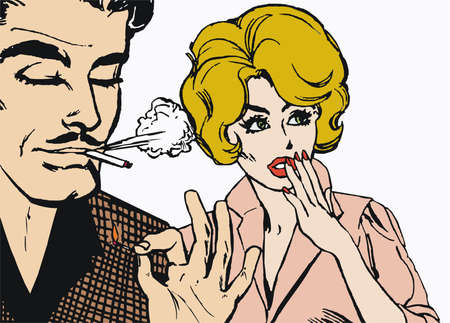 illustration of a pair of loversの写真素材
