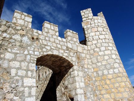 Alcala del Jucar in the provence of Albacete - Spainの写真素材