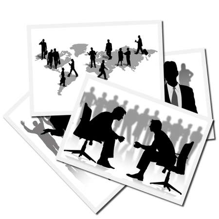 Collection of pictures with workers at the office
