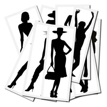 Collection of pictures with girls having fun dancingの写真素材