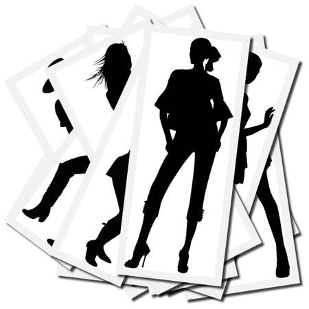 Collection of pictures with girls having fun dancingの写真素材