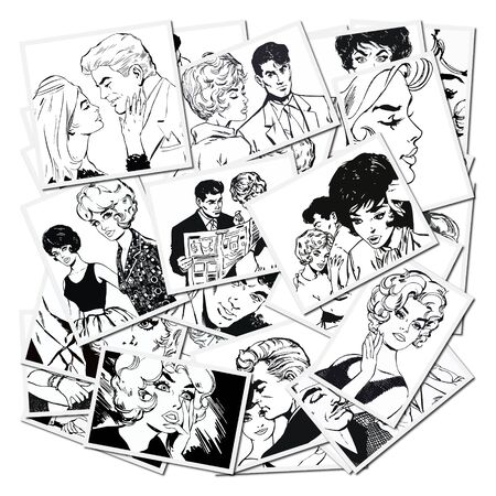 Collection of Illustrations with couples in loveの写真素材