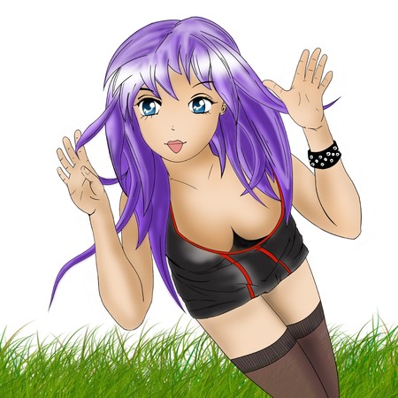 illustration of a young girl in suggestive positionsの写真素材