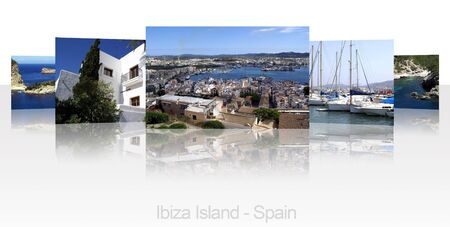 Collection of pictures of the island of Ibiza in Spainの写真素材