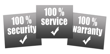 warranty, service, security, collection of stampsの写真素材