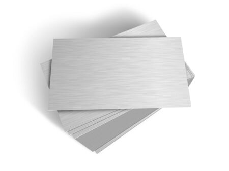 Stacked metal platesの写真素材