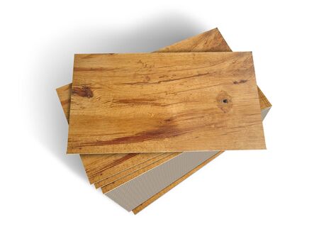 WOOD PANELS ON A WHITE BACKGROUNDの写真素材