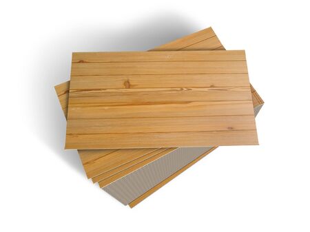 WOOD PANELS ON A WHITE BACKGROUNDの写真素材