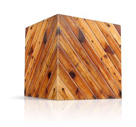 cubes in different types of woodの写真素材