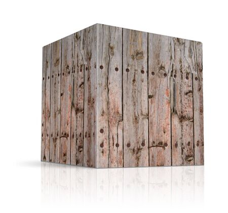 cubes in different types of woodの写真素材