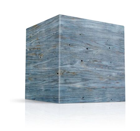 cubes in different types of woodの写真素材