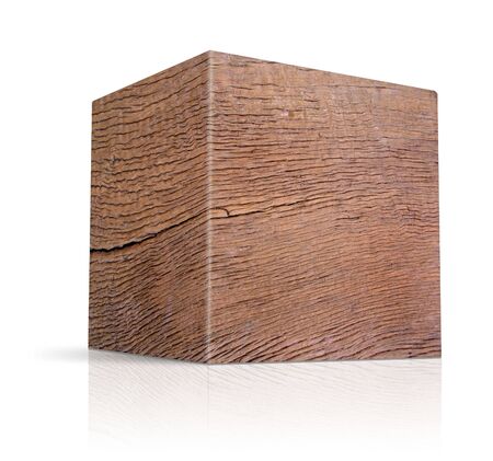 cubes in different types of woodの写真素材