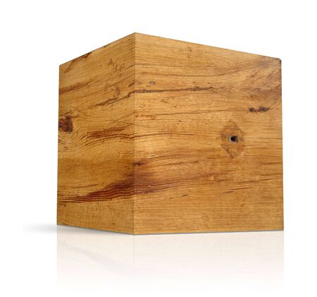 cubes in different types of woodの写真素材