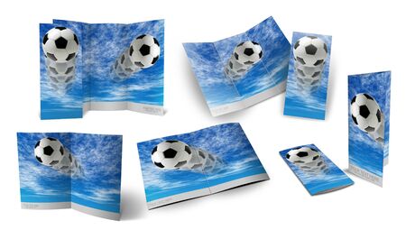 TEMPLATE OF SOCCER BALL BROCHURE の写真素材